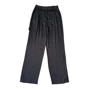 NEW‎ Nordstrom Women's Cargo Wide-Leg Pants Black Size 2 High Waist Casual NWOT